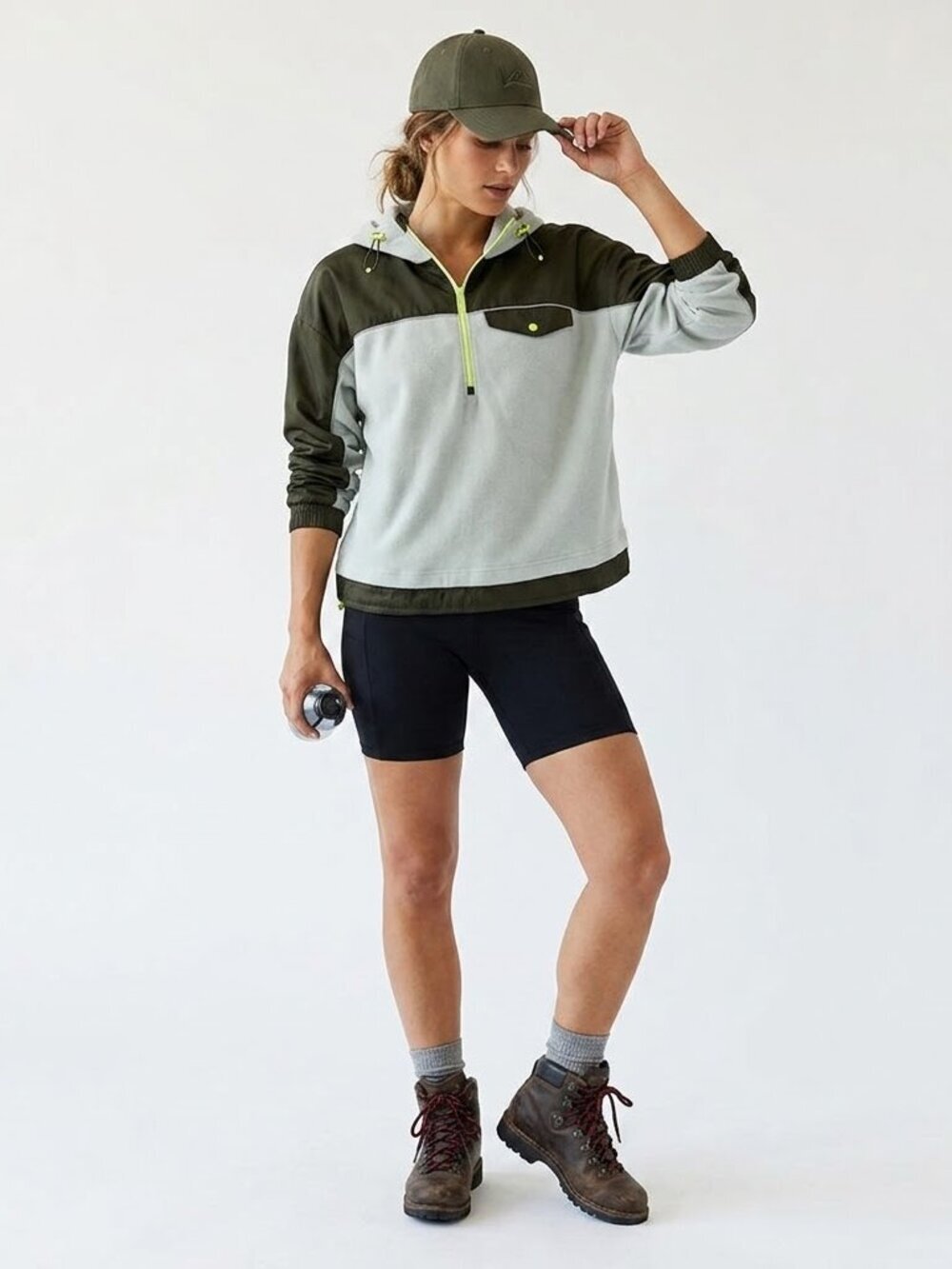 ATHLETA Zion Microfleece 1/2 Zip Colorblock Pullover Jacket S